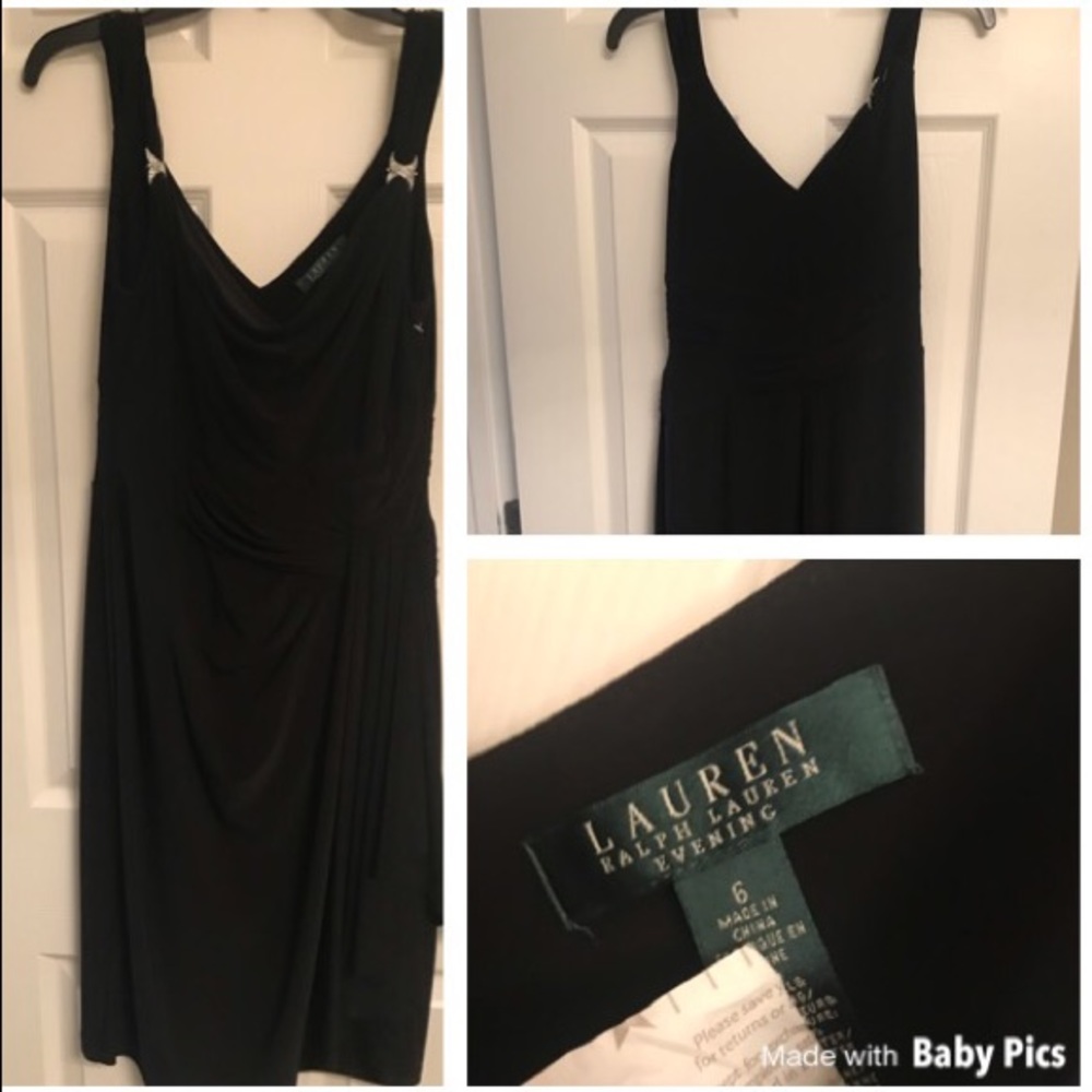 NWOT Ralph Lauren black cocktail dress.